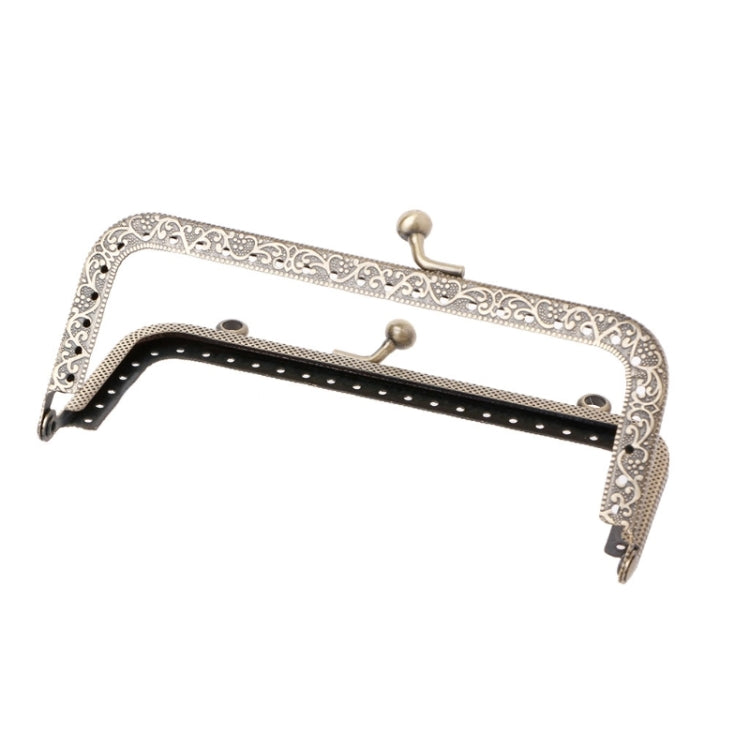 Square Embossed Wallet Handbag Metal Handle, Size:15cm by bashfashion