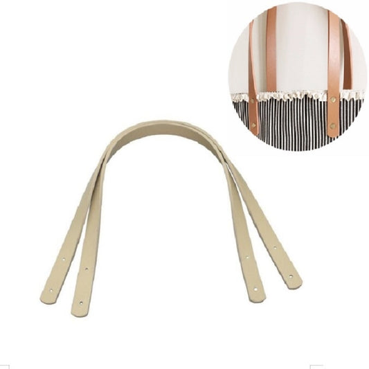 60cm Straight Rivet PU Crossbody Bag Strap Bag Accessories(Cream) by bashfashion