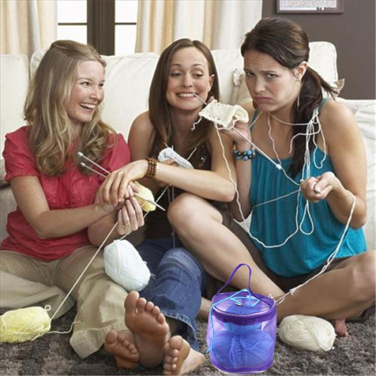 Mesh Bag DIY Hand Weaving Tools Yarn Storage Knitting Bag Organizer Hollow Yarn Bag(Small Purple) by bashfashion