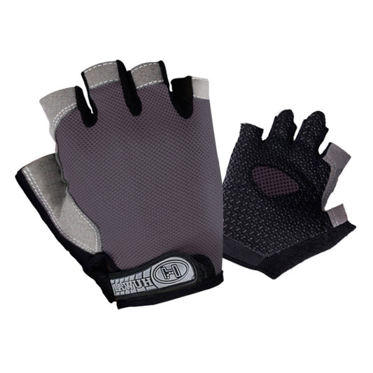 Summer Men Women Fitness Gloves Gym Weight Lifting Cycling Yoga Training Thin Breathable Antiskid Half Finger Gloves, Size:L(Gray) by bashfashion