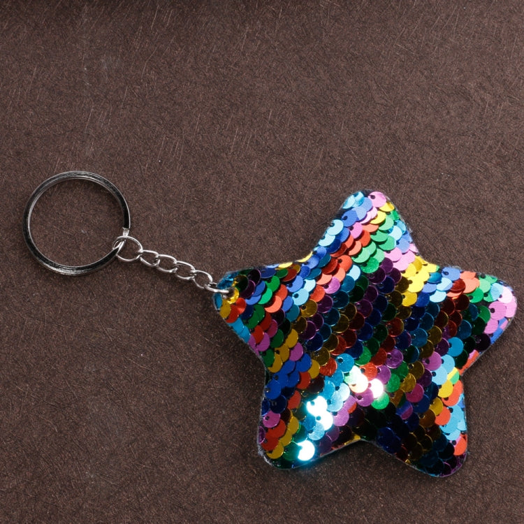 2 PCS Cute Chaveiro Star Keychain Glitter Pompom Sequins Key Chain Gifts for Women Llaveros Mujer Car Bag Accessories Key Ring(Colorful) by bashfashion