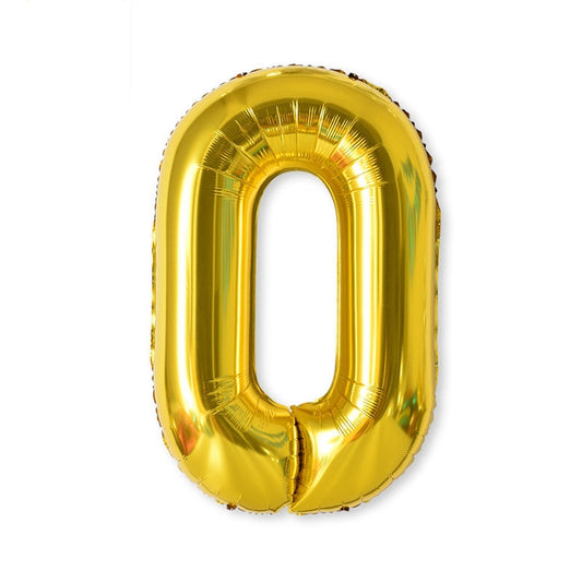 2 PCS 40 Inch Aluminium Foil Number Balloons Birthday Wedding Engagement Party Decor Kids Ball Supplies(0-Gold) by bashfashion