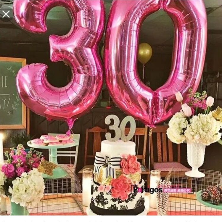 2 PCS 40 Inch Aluminium Foil Number Balloons Birthday Wedding Engagement Party Decor Kids Ball Supplies(1-Gold) by bashfashion