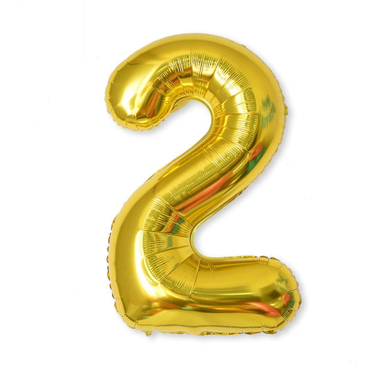 2 PCS 40 Inch Aluminium Foil Number Balloons Birthday Wedding Engagement Party Decor Kids Ball Supplies(2-Gold) by bashfashion