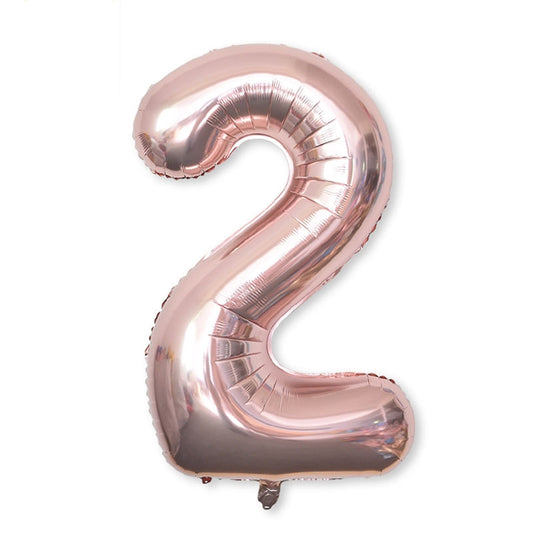 2 PCS 40 Inch Aluminium Foil Number Balloons Birthday Wedding Engagement Party Decor Kids Ball Supplies(2-Champaign gold) by bashfashion