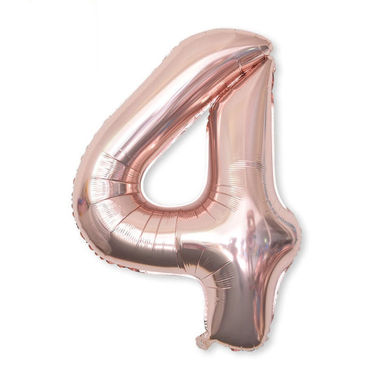 2 PCS 40 Inch Aluminium Foil Number Balloons Birthday Wedding Engagement Party Decor Kids Ball Supplies(4-Champaign gold) by bashfashion