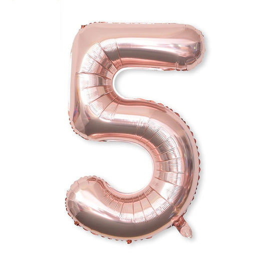 2 PCS 40 Inch Aluminium Foil Number Balloons Birthday Wedding Engagement Party Decor Kids Ball Supplies(5-Champaign gold) by bashfashion