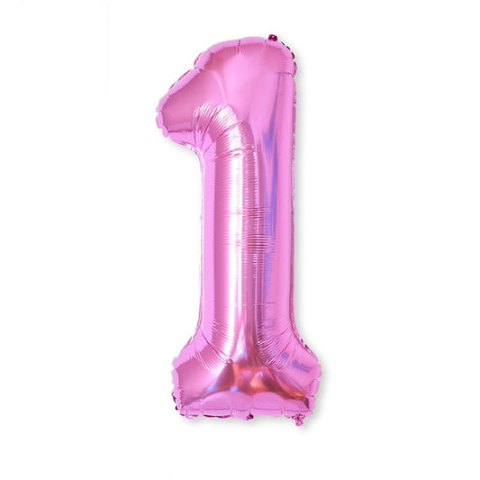 2 PCS 40 Inch Aluminium Foil Number Balloons Birthday Wedding Engagement Party Decor Kids Ball Supplies(1-Rose red) by bashfashion