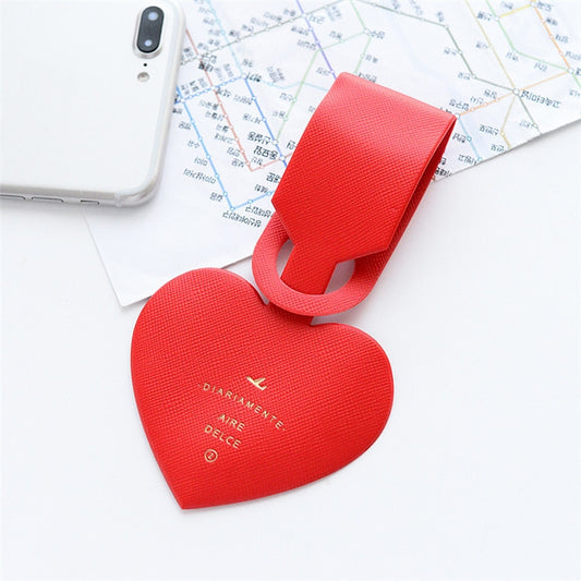 Love Shape Luggage Tag Travel Pass Name Card Tag(Red) by bashfashion