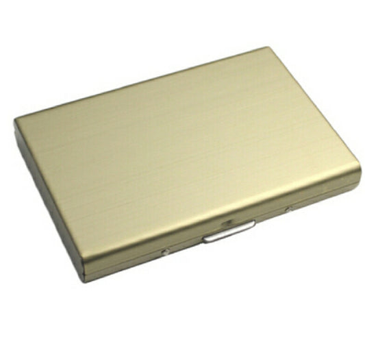 Stainless Steel Ultra-thin Protection Travel Card Bag Metal Card Box, Color:Wiredraw Gold by bashfashion
