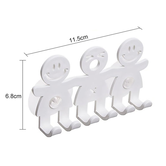5 PCS Cute Smiley Suction Cup Hanging Toothbrush Holder Plastic Small Person Teeth Holder by bashfashion