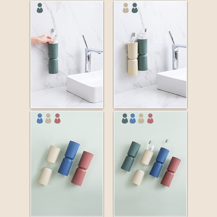 Magnetic Toothbrush Mouthwash Cup Creative Toothbrush Set Wash Cup(Blue) by bashfashion