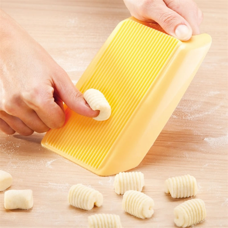 Plastic Pasta Macaroni Board Spaghetti Maker Rolling Pin Mold Kitchen Tool(Yellow) by bashfashion