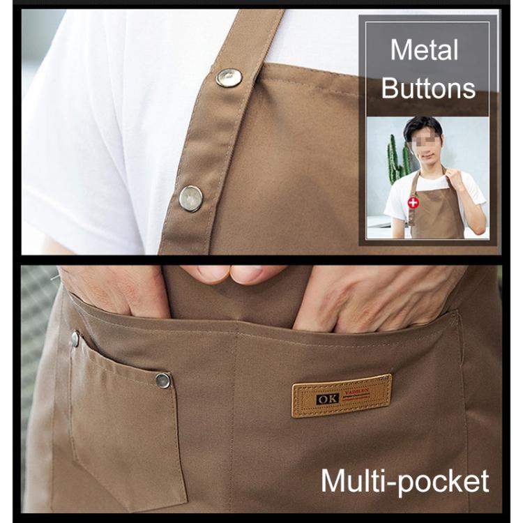 Pure Color Cooking Kitchen Apron For Woman Men Chef Waiter Cafe Shop BBQ Hairdresser Aprons(Black) by bashfashion