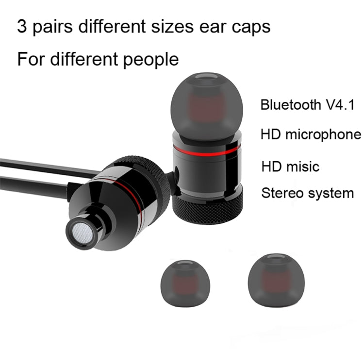 MoreBlue S07 Wireless Bluetooth Earphones Metal Magnetic Stereo Bass Headphones Cordless Sport Headset Earbuds With Microphone(Black) by bashfashion