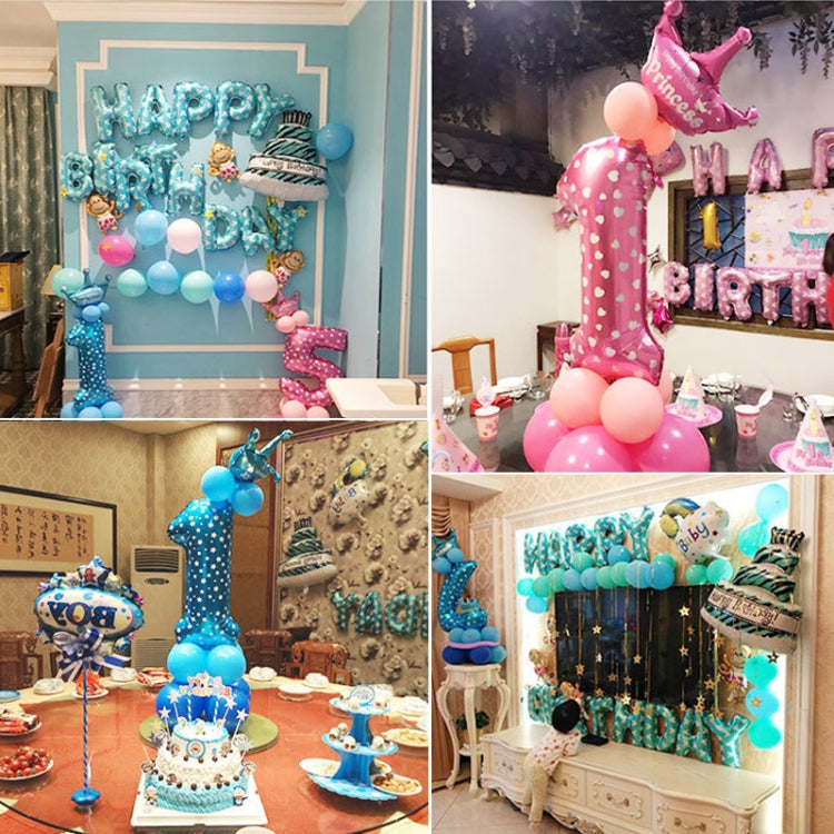 Number Foil Balloon Happy Birthday Decoration(Pink) by bashfashion