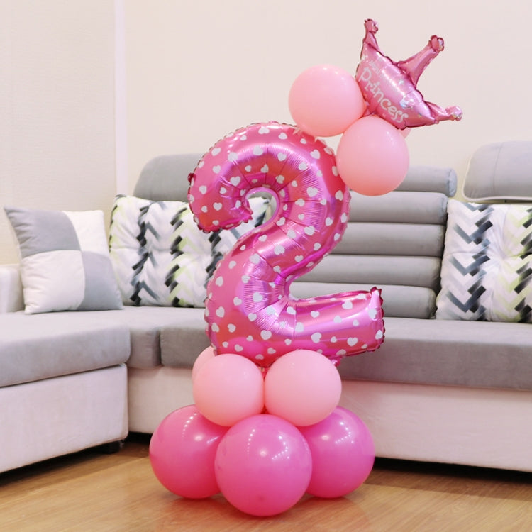 Number Foil Balloon Happy Birthday Decoration(Pink) by bashfashion