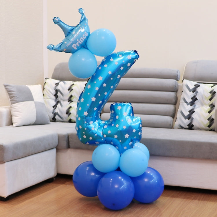 Number Foil Balloon Happy Birthday Decoration(Blue) by bashfashion