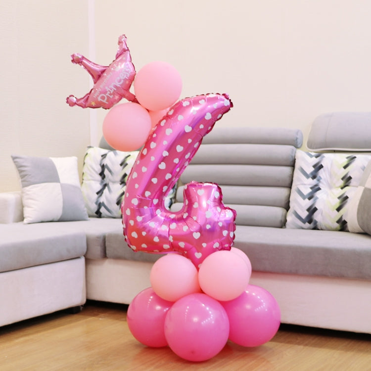 Number Foil Balloon Happy Birthday Decoration(Pink) by bashfashion