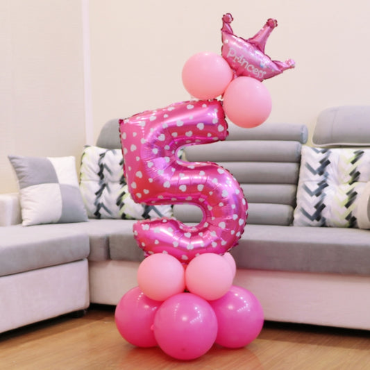 Number Foil Balloon Happy Birthday Decoration(Pink) by bashfashion