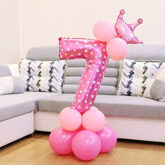 Number Foil Balloon Happy Birthday Decoration(Pink) by bashfashion