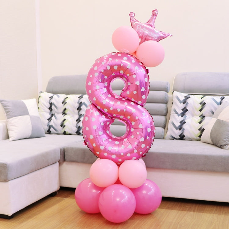 Number Foil Balloon Happy Birthday Decoration(Pink) by bashfashion