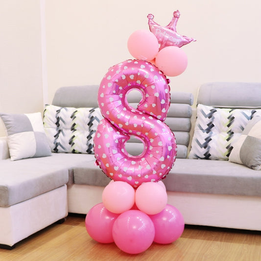 Number Foil Balloon Happy Birthday Decoration(Pink) by bashfashion