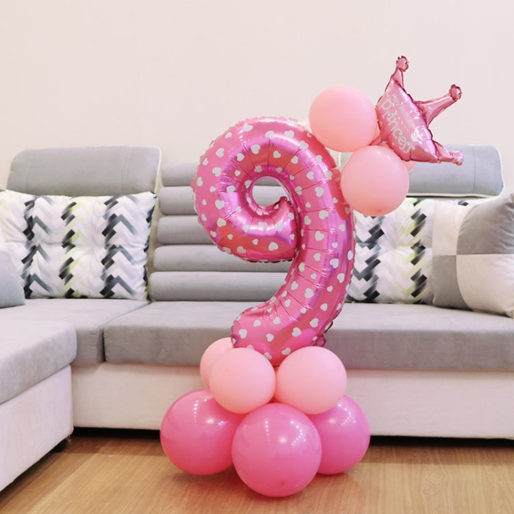 Number Foil Balloon Happy Birthday Decoration(Pink) by bashfashion