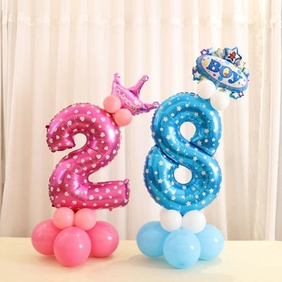 Number Foil Balloon Happy Birthday Decoration by bashfashion