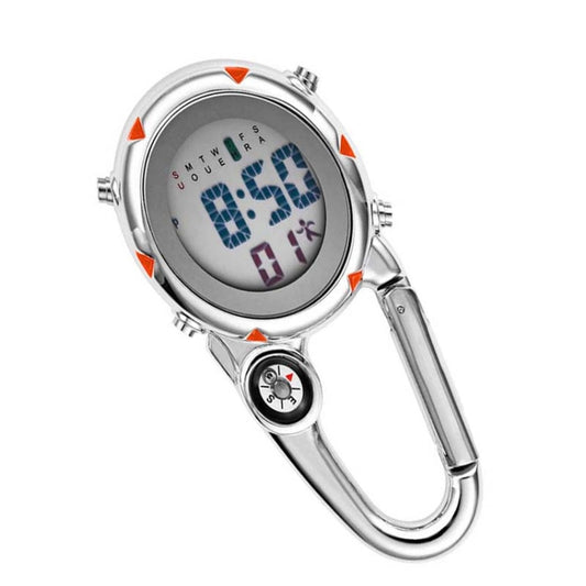 Mountain Climbing Watch Multifunctional Stainless Steel Hook Watch(Orange) by bashfashion