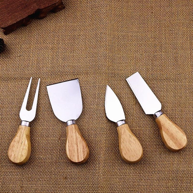 4pcs / Set Stainless Steel Cheese Knife Bamboo Handle Cheese Slicer Wood Handle Cheese Knives Set Cutter by bashfashion