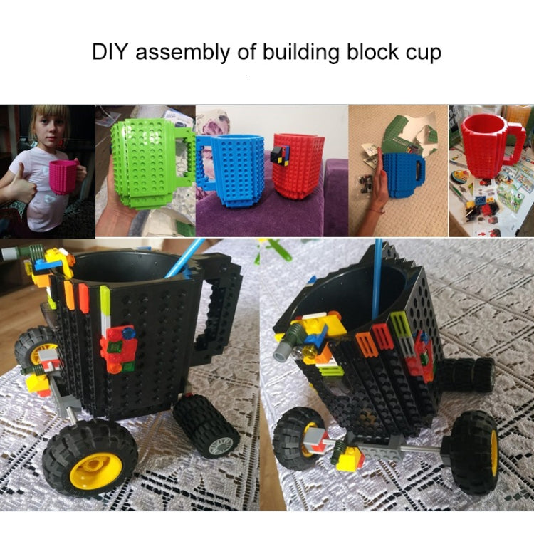 Building Blocks Design Creative Milk Mug Coffee Cup Build-on Brick Drinking Water Holder, Value:301-400ml(Yellow) by bashfashion