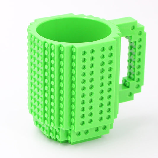 Building Blocks Design Creative Milk Mug Coffee Cup Build-on Brick Drinking Water Holder, Value:301-400ml(Green) by bashfashion