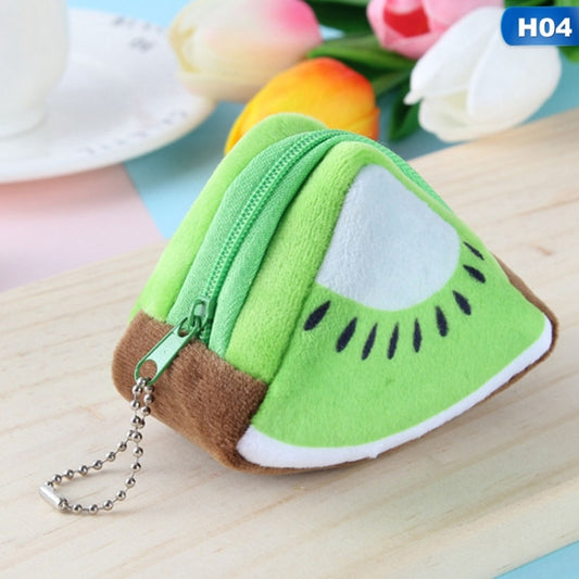 Cute Fruit Wallet Gift Plush Coin Purse Female Bag(Kiwi) by bashfashion