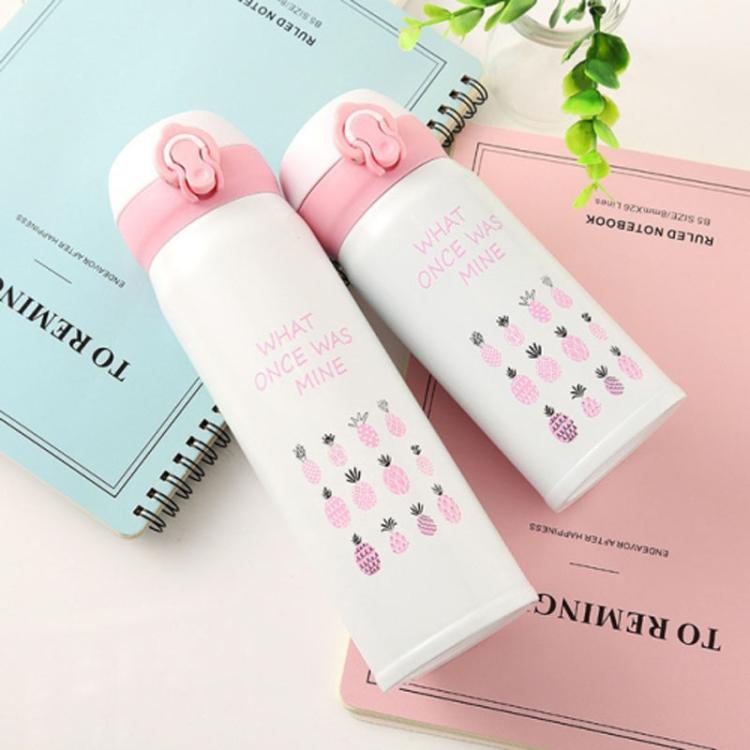 Bouncing Vacuum Flask Mug Travel Stainless Steel Thermos Cup, Capacity:350ml(Pineapple) by bashfashion