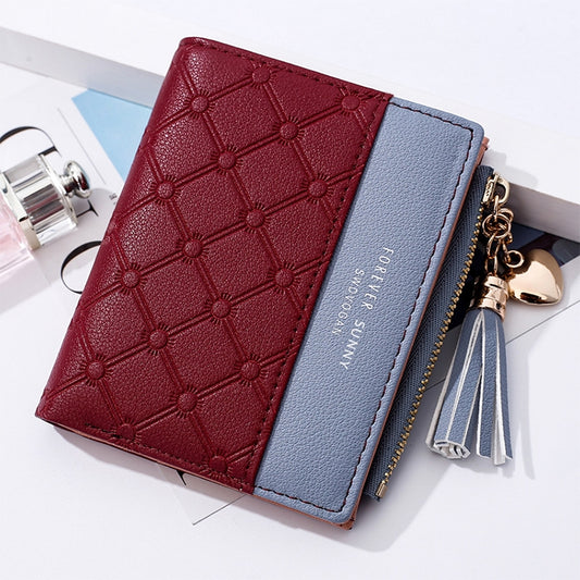 Cute Fashion Purse Leather Long Zip Wallet Coin Card Holder Soft Leather Phone Card Female Clutch(Red) by bashfashion