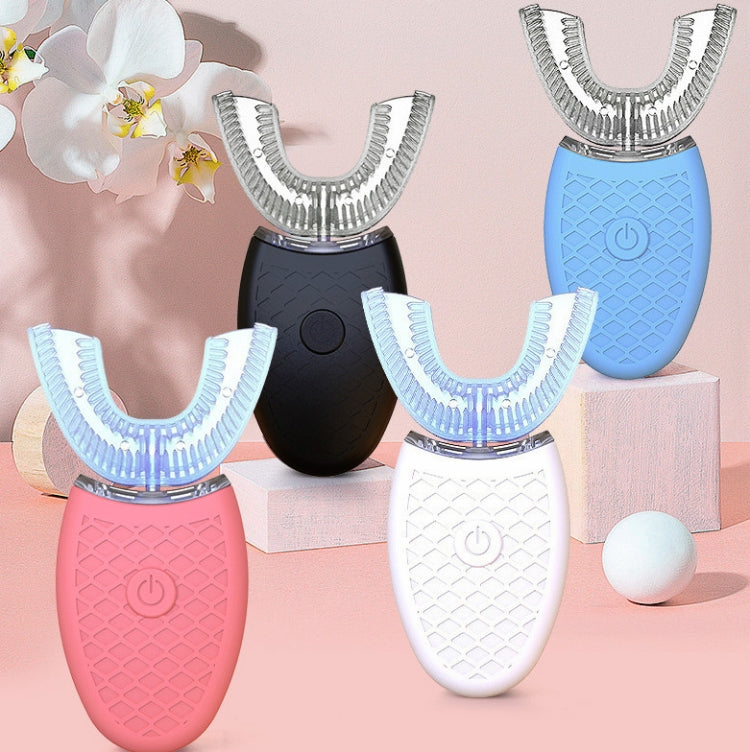 Lazy U-shaped Mouth Whitening Tooth Electric Toothbrush(Pink) by bashfashion