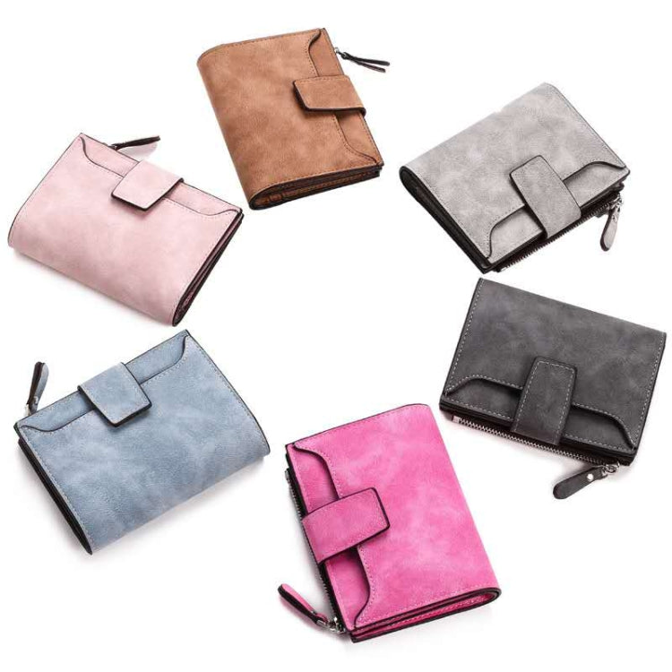 Leather Women Hasp Small Slim Coin Pocket Purse Cards Holders Wallet(Gray) by bashfashion