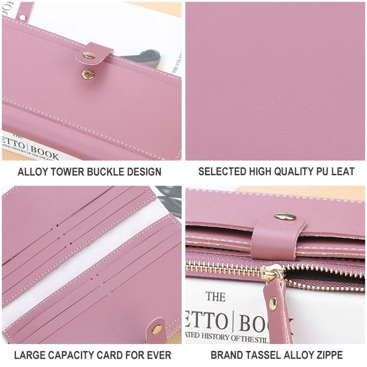 Long Women Hasp Leather Clutch Coin Purse Wallets(Wine Red) by bashfashion