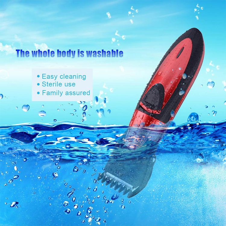 Waterproof Electric Hair Clipper Rechargeable Hair Trimmer Hair Cutting Machine Haircut Beard Trimer, EU Plug(Grey) by bashfashion