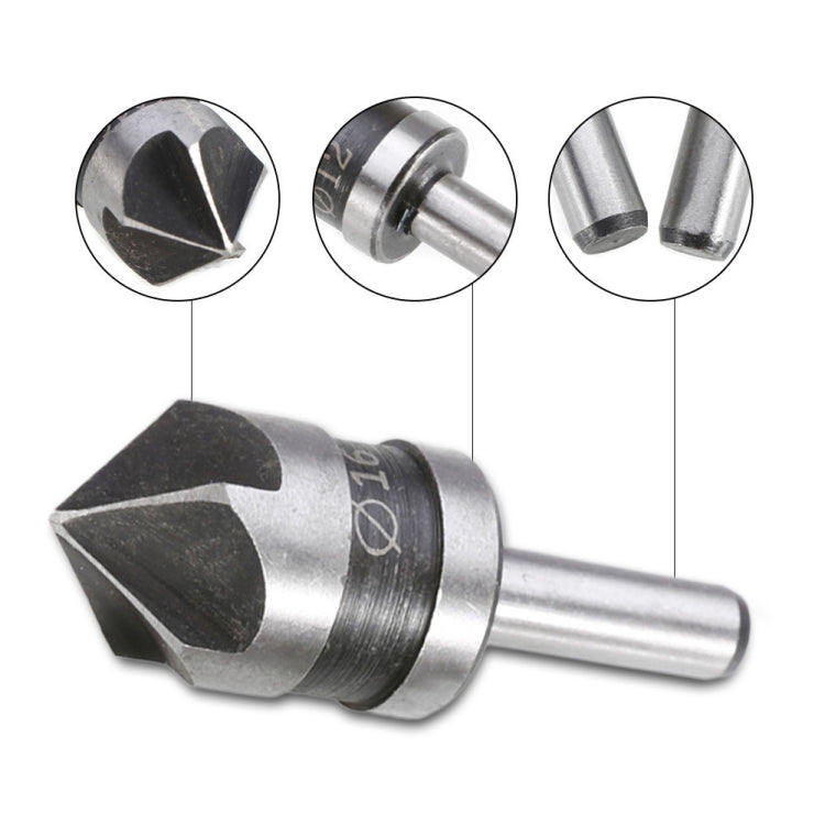 2 In 1 Round Handle 5 Blade Chamfering Woodworking Countersunk Drill Cone Drill by bashfashion