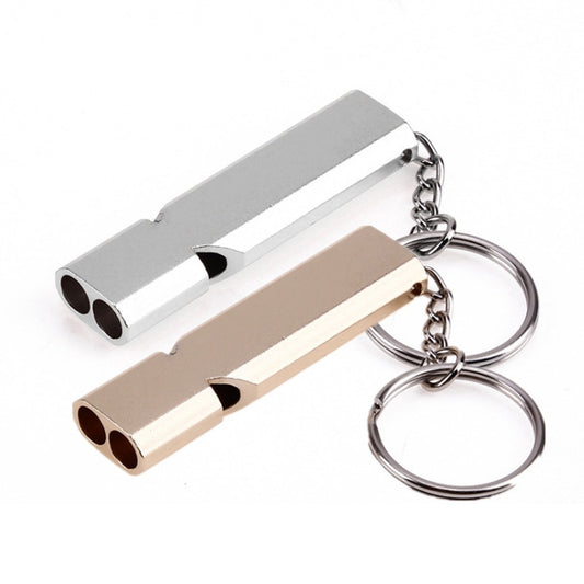 3 PCS Mini Portable 120db Double Pipe High Decibel Outdoor Camping Hiking Survival Whistle Double-frequency Emnergecy Whistle Keychain(Silver) by YYEDC
