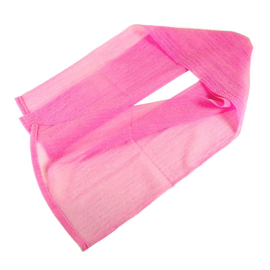 2 PCS Long Nylon Mesh Bath Shower Body Washing Clean Exfoliate Puff Scrubbing Towel Cloth Scrubbers Body Face Wash Cleaning Towel(Pink) by bashfashion