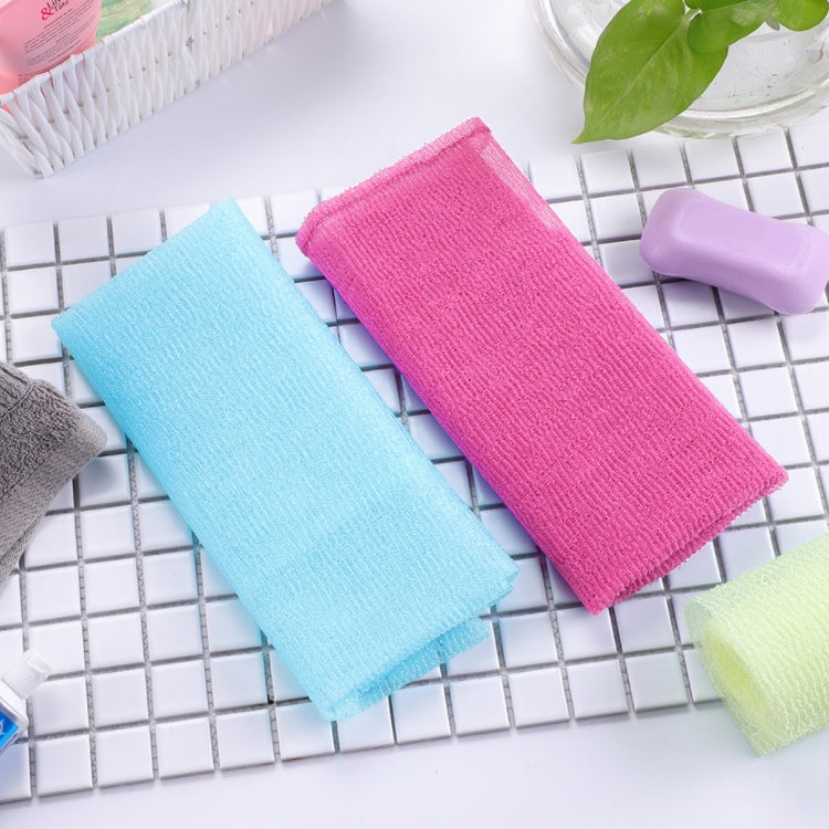 2 PCS Long Nylon Mesh Bath Shower Body Washing Clean Exfoliate Puff Scrubbing Towel Cloth Scrubbers Body Face Wash Cleaning Towel(Pink) by bashfashion