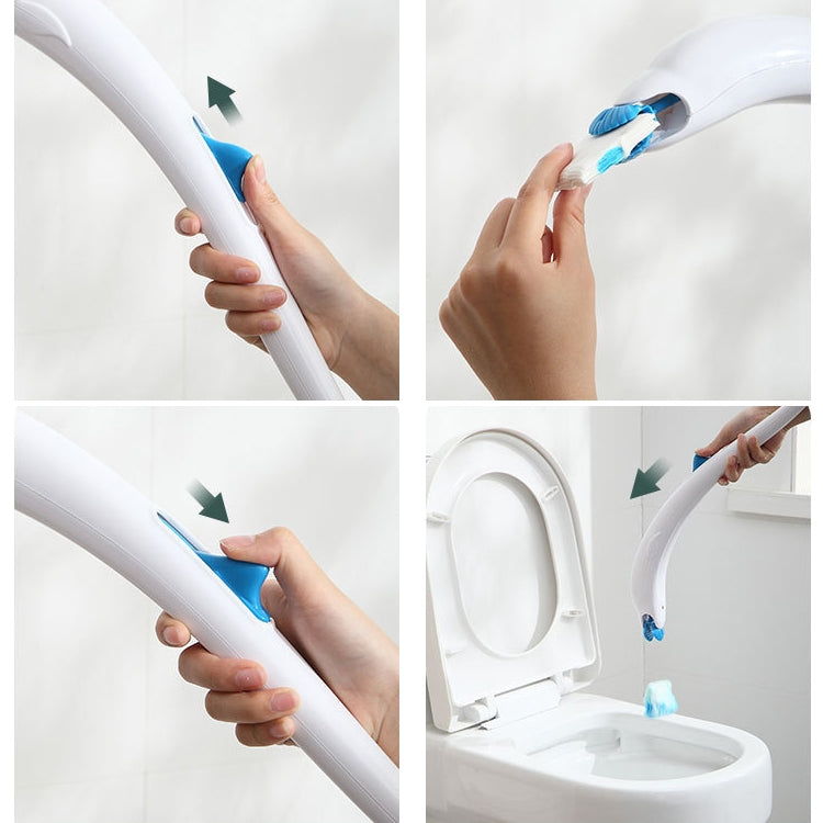 Disposable Toilet Brush Household Toilet Brush with Detergent, Style:Splicing by bashfashion