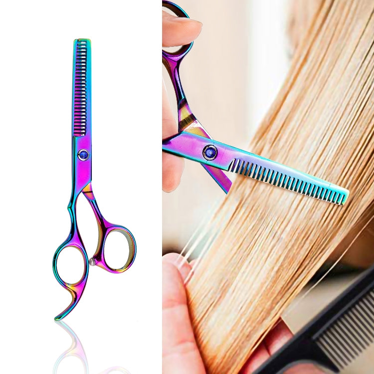 Professional Hair Cutting Scissor Hairdressing Kit Thinning Scissors Barber(Coloful Thinning(SXLC-603T)) by bashfashion