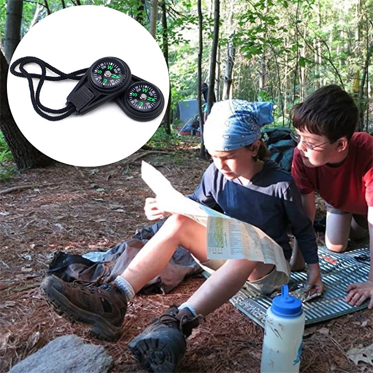 10 PCS Key Chain Mini Compass Gear Outdoor Camping Hiking Navigator Utility Gear Survival Pocket Compass Tool(Black) by bashfashion