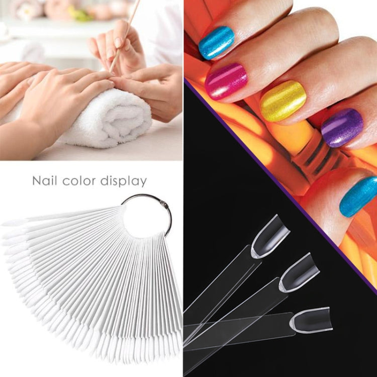 3 Set Fan-shaped Nail Mold Swatch Nail Polish Color Card Nail Art Display Board(With circle - Black) by bashfashion
