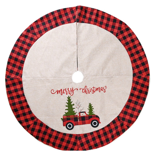Christmas Decoration Supplies Linen Christmas Tree Skirt Car Christmas Tree Skirt by bashfashion