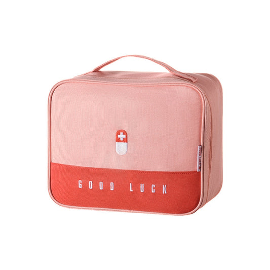 Thickened Large-Capacity Multifunctional Medicine Box Family Portable Storage Bag(Pink) by bashfashion